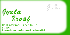 gyula kropf business card